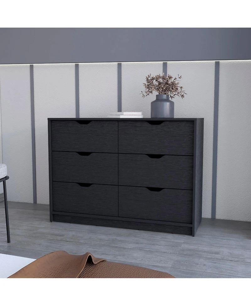 Manufactured Wood 6-Drawer Dresser – Minimalist Design