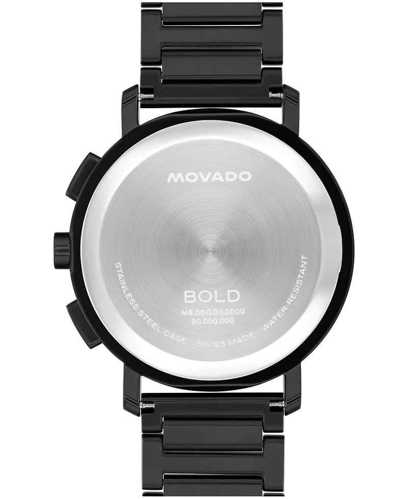 Movado Men's Bold Evolution 2.0 Swiss Quartz Chrono Ionic Plated Black Steel Watch, 42mm