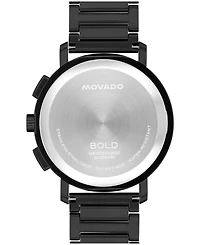Movado Men's Bold Evolution 2.0 Swiss Quartz Chrono Ionic Plated Black Steel Watch, 42mm