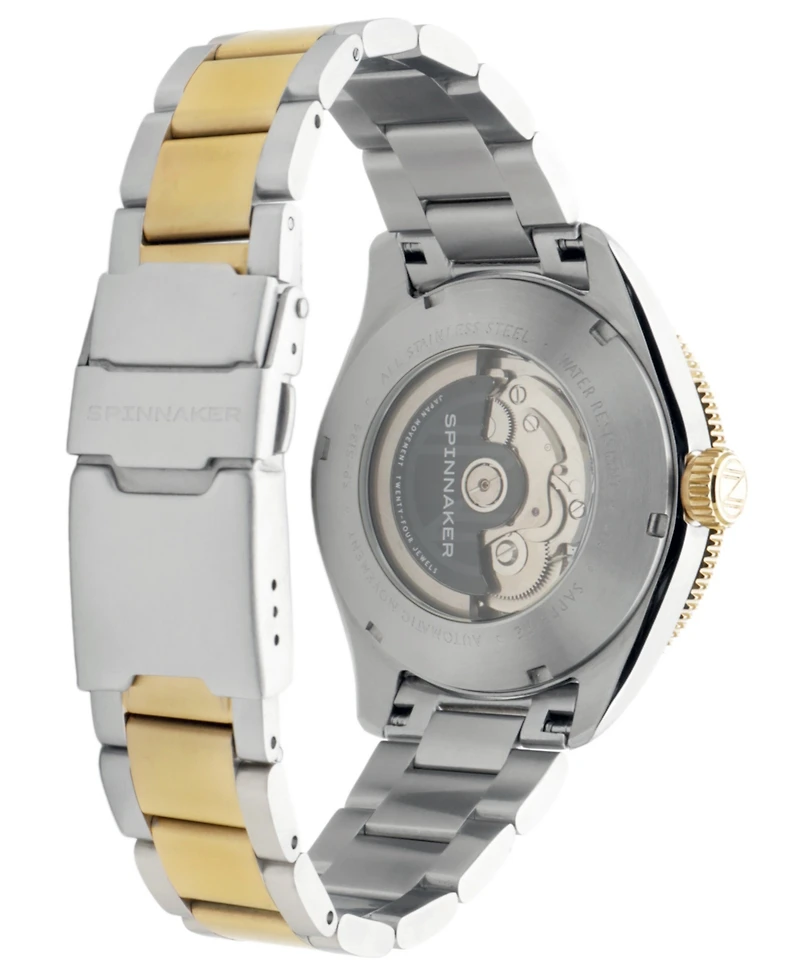Spinnaker Men's Croft 42 Skeleton Automatic Two Tone Solid Stainless Steel Bracelet Watch, 42mm