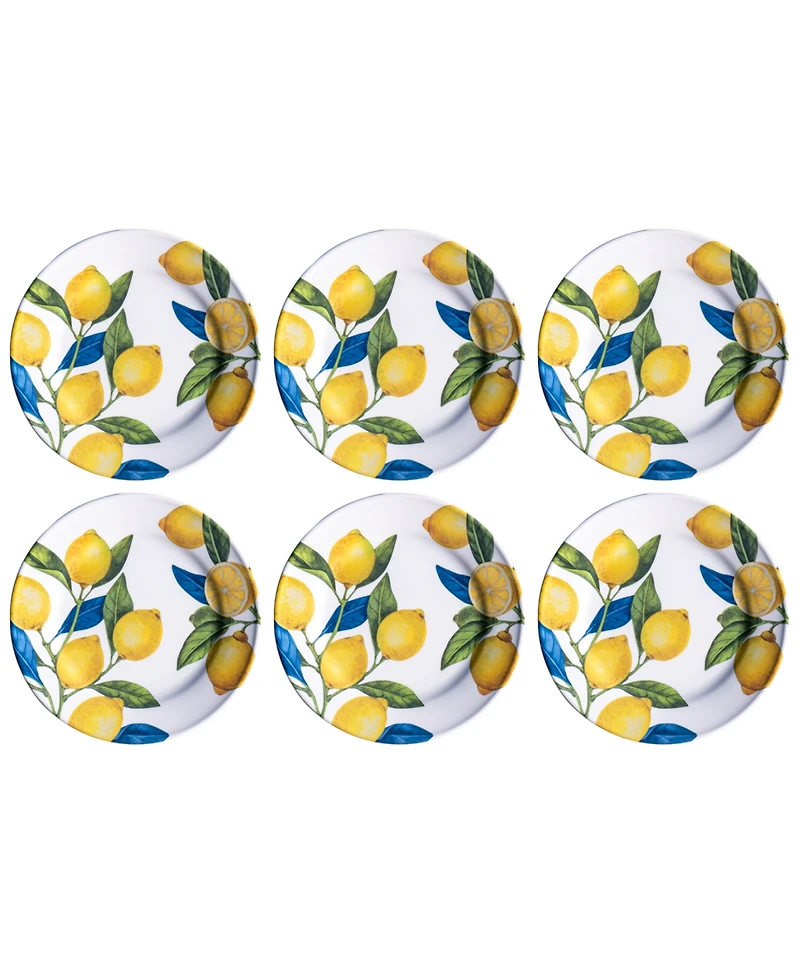 Abode Homewares Lemon Orchard 6-Pc. Dinner Plates, Service For 6