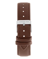 London Fog Unisex Millennium Brown Leather Watch, 40mm