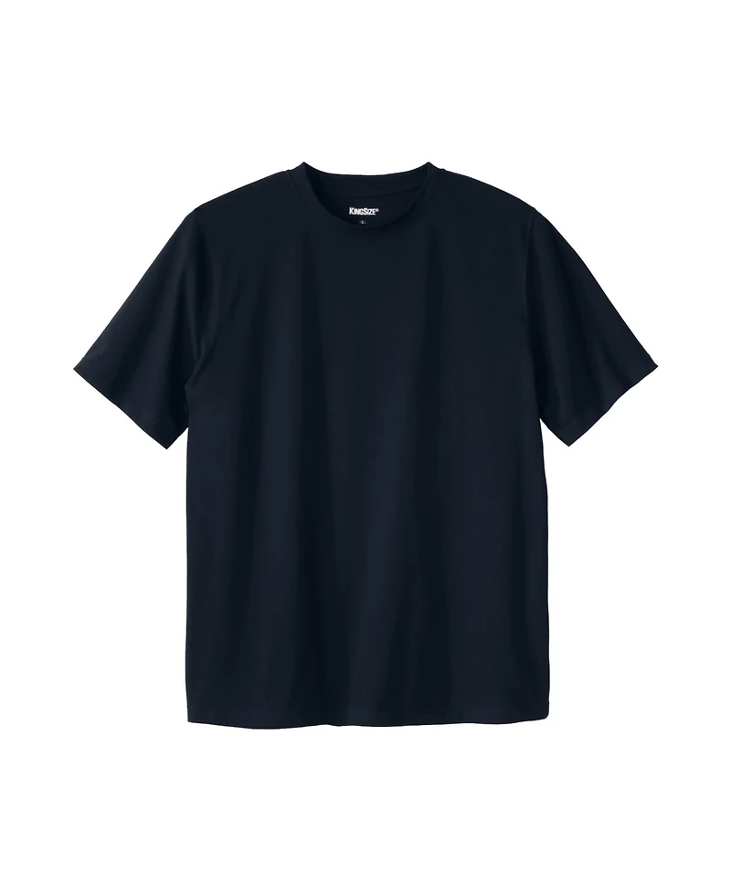 KingSize Men's Lightweight Stretch Mesh Pique Crewneck
