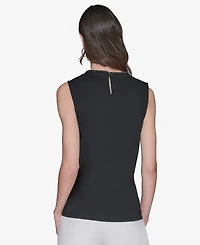 Karl Lagerfeld Paris Women's Bead-Trim Sleeveless Top