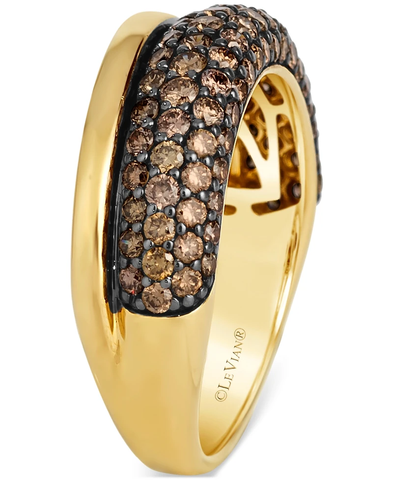 Le Vian Chocolatier Chocolate Diamond Pave & Polished Band (1-1/4 ct. t.w.) in 14k Gold