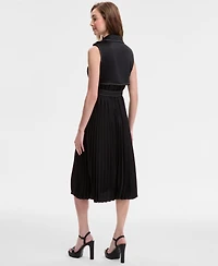Karl Lagerfeld Paris Women's Satin-Back Crepe Midi Dress
