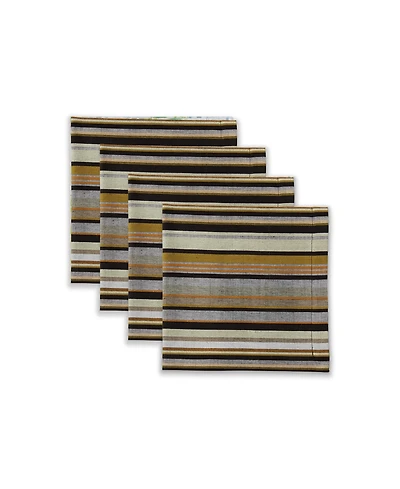 Tableau Ashland Strip Set of 4 Napkins, 8.25" x 8.25"