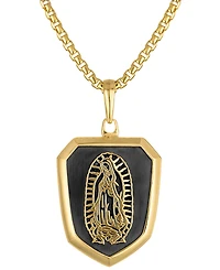 Bulova Men's Our Lady of Guadalupe Two-Tone Sterling Silver Pendant Necklace, 24" + 2" extender