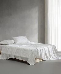 Closeout! Calvin Klein Printed 300-Thread Count Cotton Sateen 4-Pc. Sheet Set, Queen
