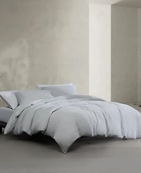 Closeout! Calvin Klein Washed Texture Solid Cotton Jacquard 3 Piece Comforter Set, Queen