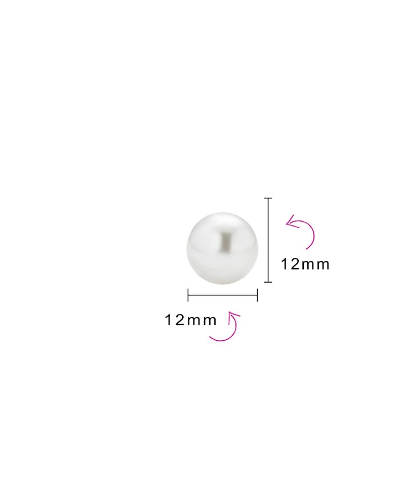 Bling Jewelry Simple Simulated Classic Black Grey White Pink Pearl Stud Ball Earrings .925 Sterling Silver