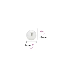 Bling Jewelry Simple Simulated Classic Black Grey White Pink Pearl Stud Ball Earrings .925 Sterling Silver