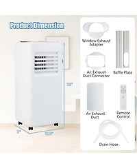 Gymax Portable Air Conditioner w/ Remote Control 3-in-1 Portable Ac Unit w/ Fan & Dehumidifier