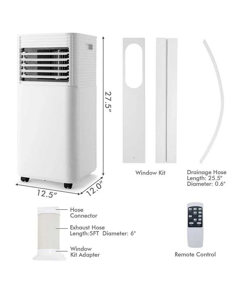 Gymax 3 in 1 Portable Air Conditioner Air Cooler Ac Unit 8000BTU Ashrae 230 sq.ft