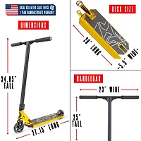 Pro Complete Stunt Scooter for Teens and Adults Ages 8 - 12 – Lightweight Durable Trick Scooter – Madd Gear MG6