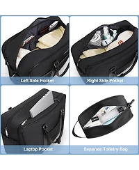 Urtala Travel Duffle Bag for Men, Weekender Women with Toiletry Bag, Carry On Overnight 17.3 inch Laptop Compartment (Black)