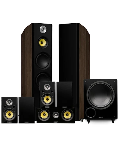 Fluance Signature HiFi Surround Sound Home Theater 7.1 Speaker System including 3-Way Floorstanding Towers, Center Channel, Surrounds and Rear Surroun