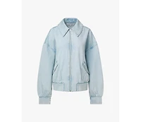 WeWoreWhat Women's Denim Bomber Jacket