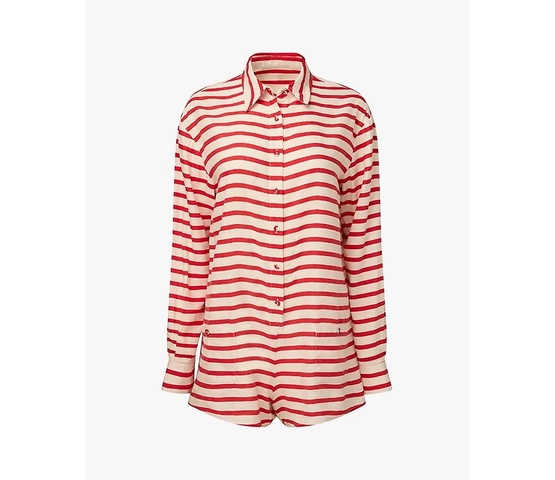 WeWoreWhat Women's Linen Beach Romper