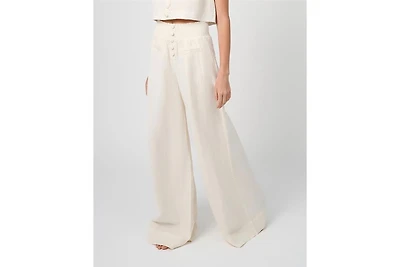 WeWoreWhat Women's Button Front Palazzo Pant