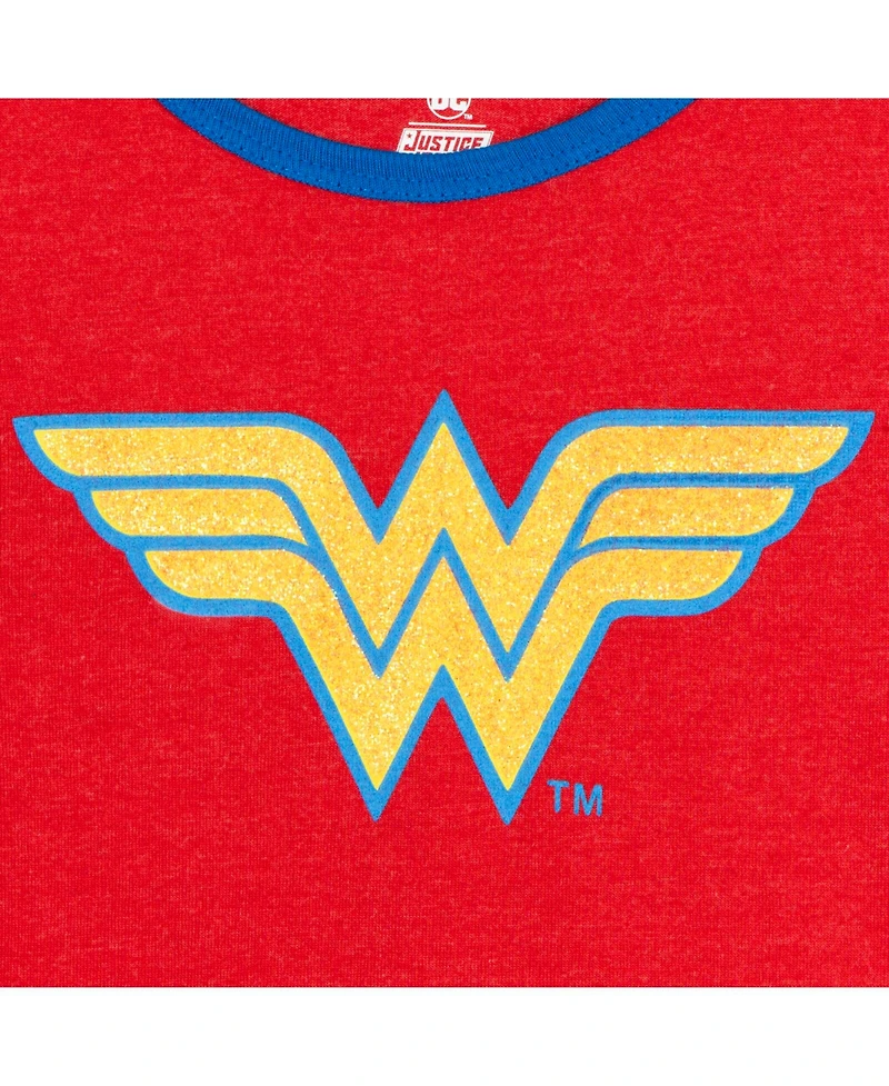 Justice League Girls Dc Comics Wonder Woman Ringer T-Shirt