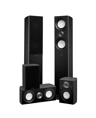 Fluance Reference Surround Sound Home Theater 5.0 Channel Speaker System including 3-Way Floorstanding Towers, Center Channel, and Rear