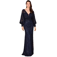 Lara Women's Long Bishop Sleeve Lace Gown