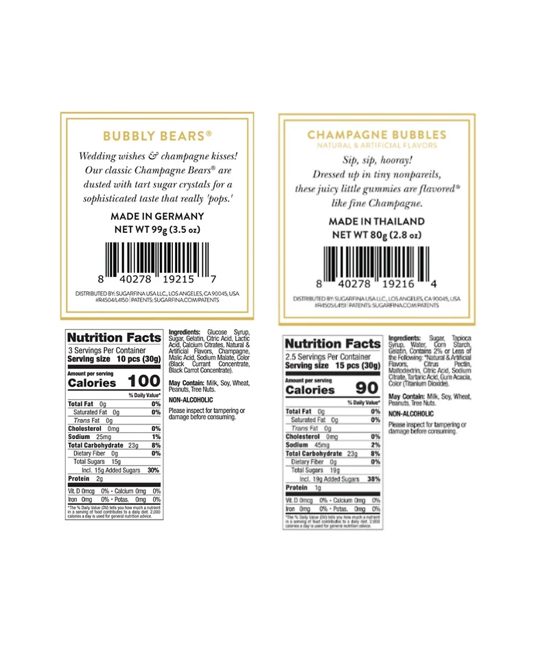 Sugarfina Pop The Champagne Bottle & Cube Gift Box, 2 Pieces