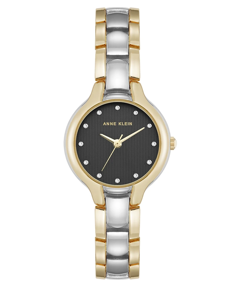 Anne Klein Women's Quartz Two-Tone Metal Alloy and Crystal Accented Dial Watch