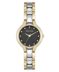 Anne Klein Women's Quartz Two-Tone Metal Alloy and Crystal Accented Dial Watch