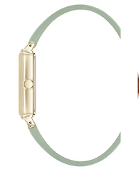Anne Klein Women's Quartz Casual Mint Polyurethane Leather and Gold-Tone Metal Alloy Watch, 25mm