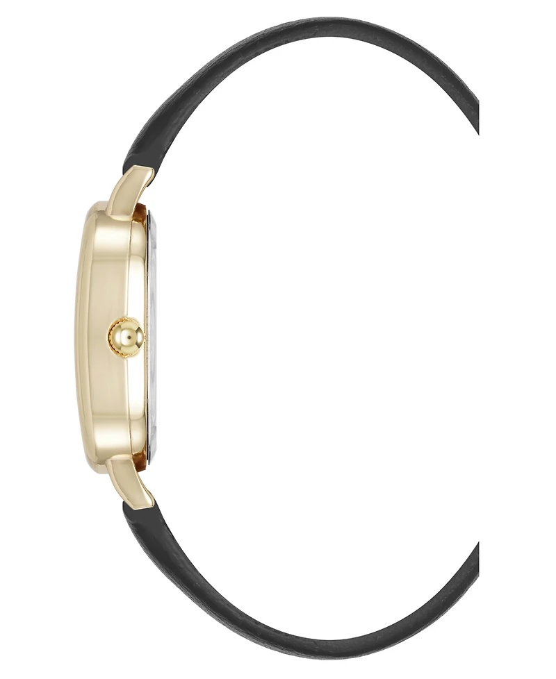 Anne Klein Women's Quartz Oval Polyurethane Leather and Gold-Tone Metal Alloy Watch