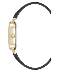 Anne Klein Women's Quartz Oval Polyurethane Leather and Gold-Tone Metal Alloy Watch