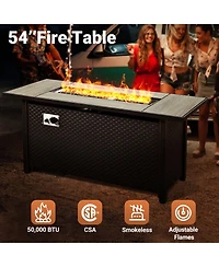 Xizzi 13 Piece Outdoor Patio Furniture Sets with Fire Pit Table,All Weather Wicker Sectional Sofa Extra Deep Swivel Chairs and Solar Powere