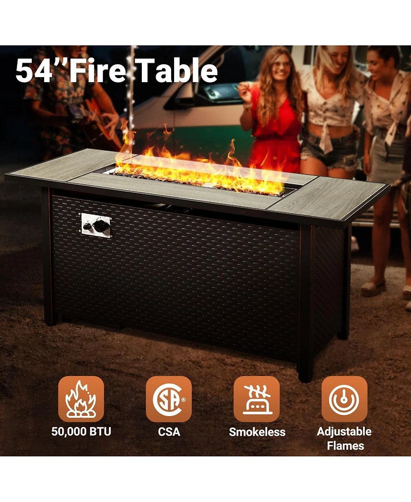 Xizzi 13 Piece Outdoor Patio Furniture Sets with Fire Pit Table,All Weather Wicker Sectional Sofa Extra Deep Swivel Chairs and Solar Powere