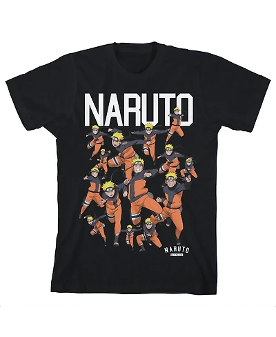 Naruto Boys Character Squad Youth Black Graphic Tee-xl