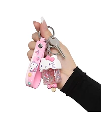 Hello Kitty Ice Cream Keychain with Glitter Charm and Pink Strap
