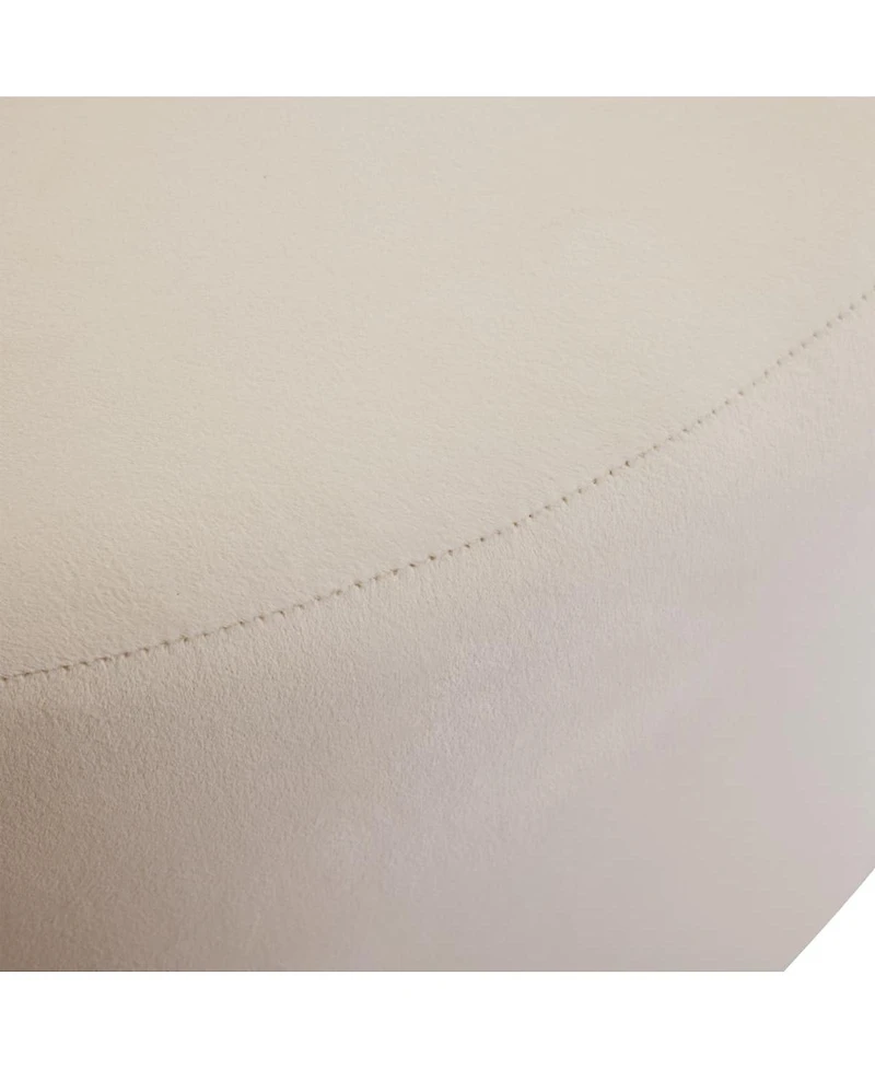 Round Velvet Upholstered Ottoman Modern Minimalist Design, Versatile as a Footrest, Extra Seating, or Stylish Coffee Table Alternative-The Pop Home