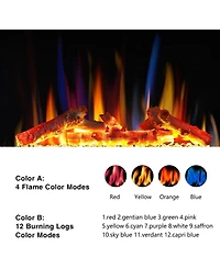 Cowsar Electric Fireplace 59" Electric Fireplace Mantel Wooden Surround Free Standing Tv Stand, Adjuatable Flame Speed, Remote Control, 8-Hour Timer F