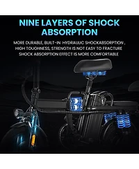 Ltmate Global Inc. Foldable Electric Bicycle, 500W Peak Motor 45 Miles 80KM Max Range, Upgraded E-bike with Front Basket