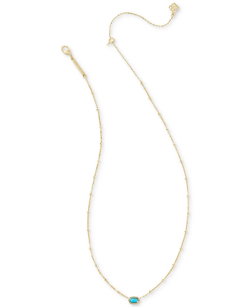 Kendra Scott 14k Gold-Plated Turquoise Magnesite Pendant Necklace, 15" + 4" extender