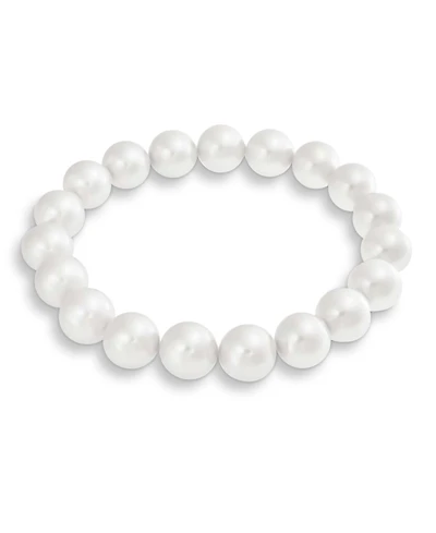 Bling Jewelry Classic Ball Round White Strand Simulated Pearl Stretch Bracelet 8MM Beads