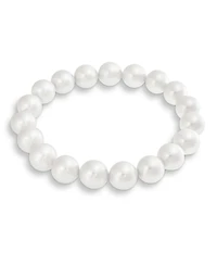 Bling Jewelry Classic Ball Round White Strand Simulated Pearl Stretch Bracelet 8MM Beads
