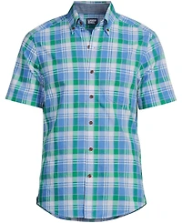 Lands' End Men's Traditional Fit Short Sleeve Madras Shirt