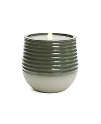 LuxenHome Emerald Ribbed Top with Ivory Bottom 19.5" Tall Resin Fountain with Lights