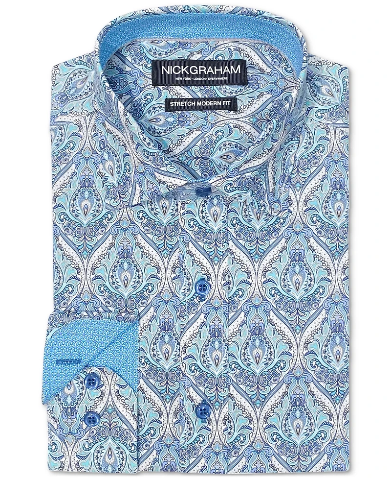 Nick Graham Men's Royal Paisley Dress Shirt