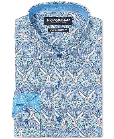 Nick Graham Men's Royal Paisley Dress Shirt