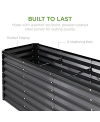 Best Choice Products 8x2x2ft Outdoor Metal Raised Garden Bed, Planter Box for Vegetables, Flowers