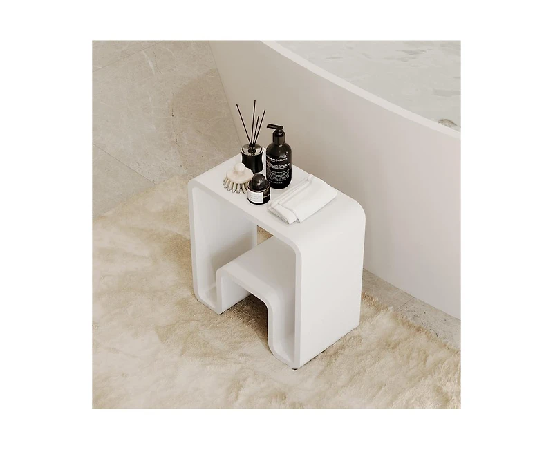 Casainc Freestanding Solid Surface Bathroom Shower Stool
