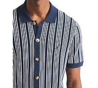 Nautica Men's Classic-Fit Stripe Sweater-Knit Polo Shirt